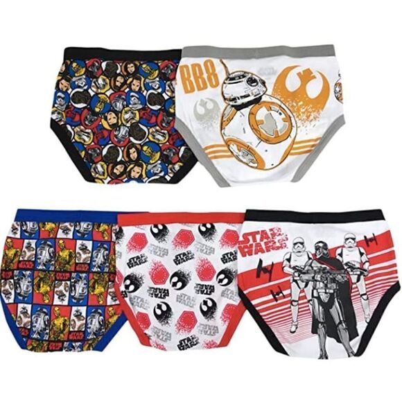 Disney Star Wars Boy's 5-Pack Tag Free Cotton Brief Underwear Size 6 - Picture 1 of 1